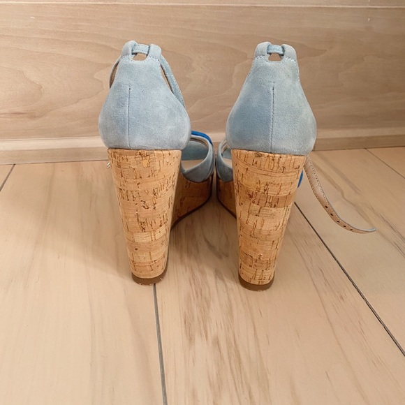 New Never Been Worn LK Bennett Blue Strappy Wedges - Picture 3 of 7